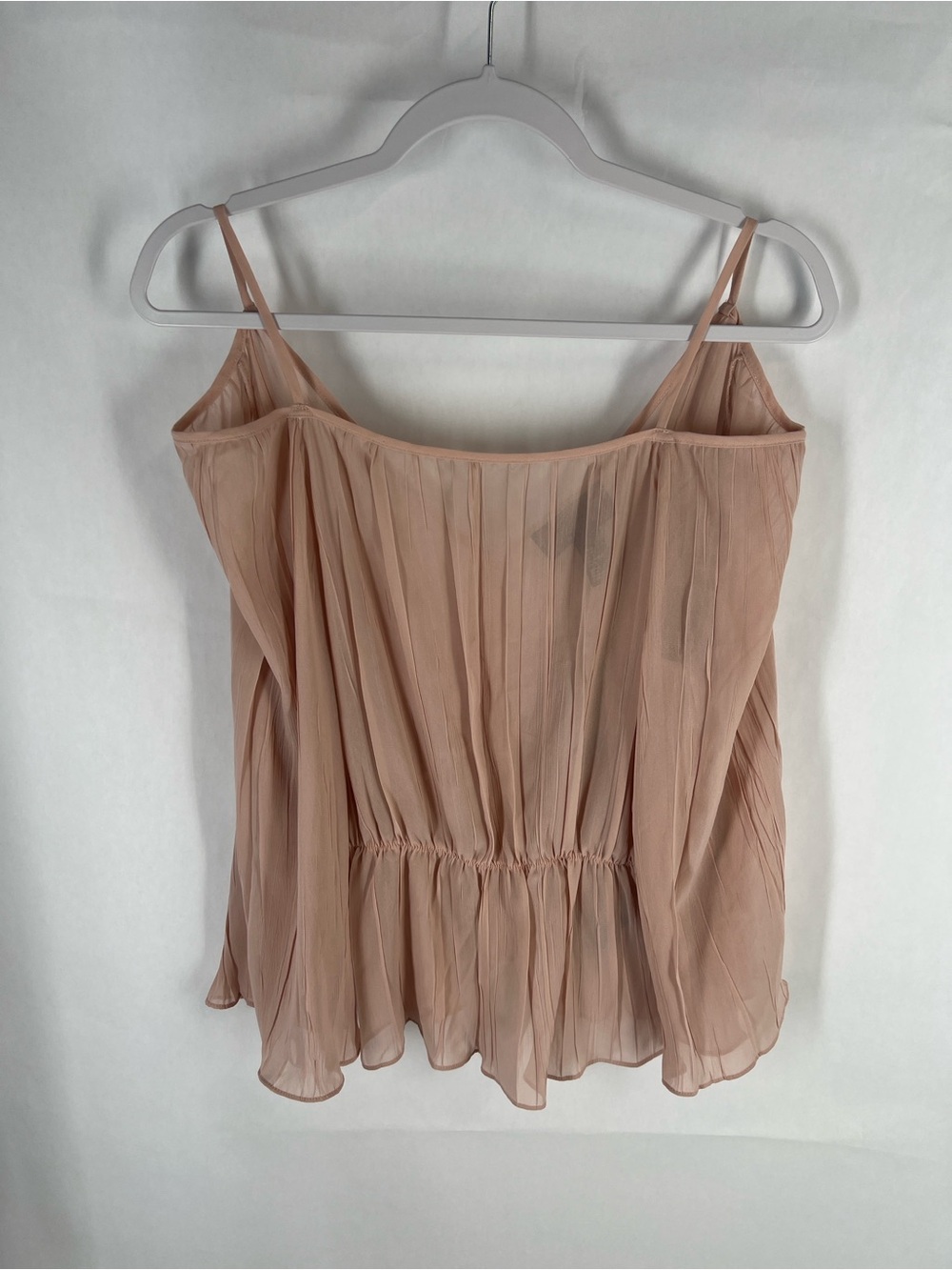 H&M Blush Pleated Cold Shoulder Peplum Top Size 8 NWT
